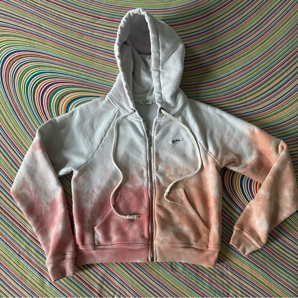 Women’s Re/Done full-zip tie-dye Hoodie Sweatshirt • xsmall • xs